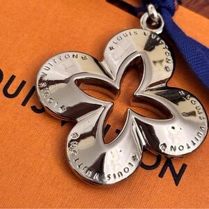 LOUIS VUITTON DOUBLE SIDED CLOVER LOGO CHARM - PENDANT (SILVER) NEW WITH TAGS